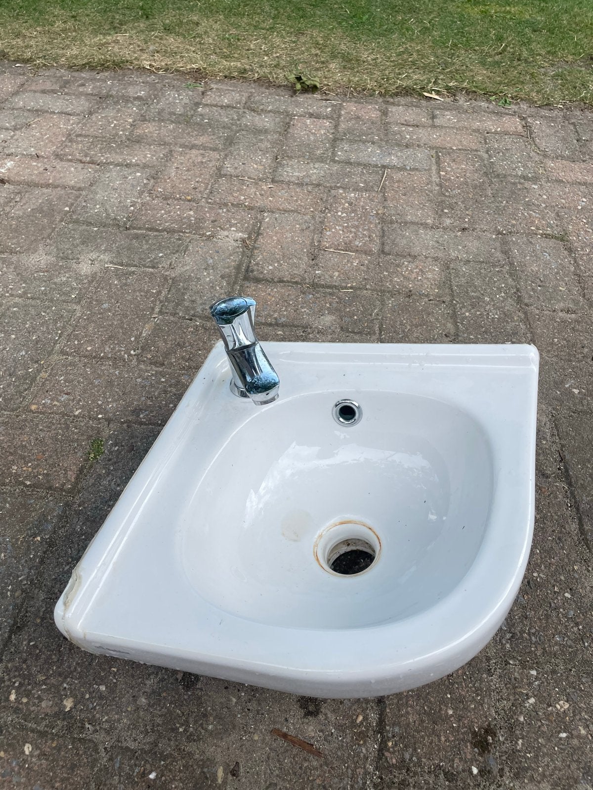 Sphinx wastafel met kraan - Gebruikt, Ophalen of Verzenden, Gebruikt, Chroom, Wastafel