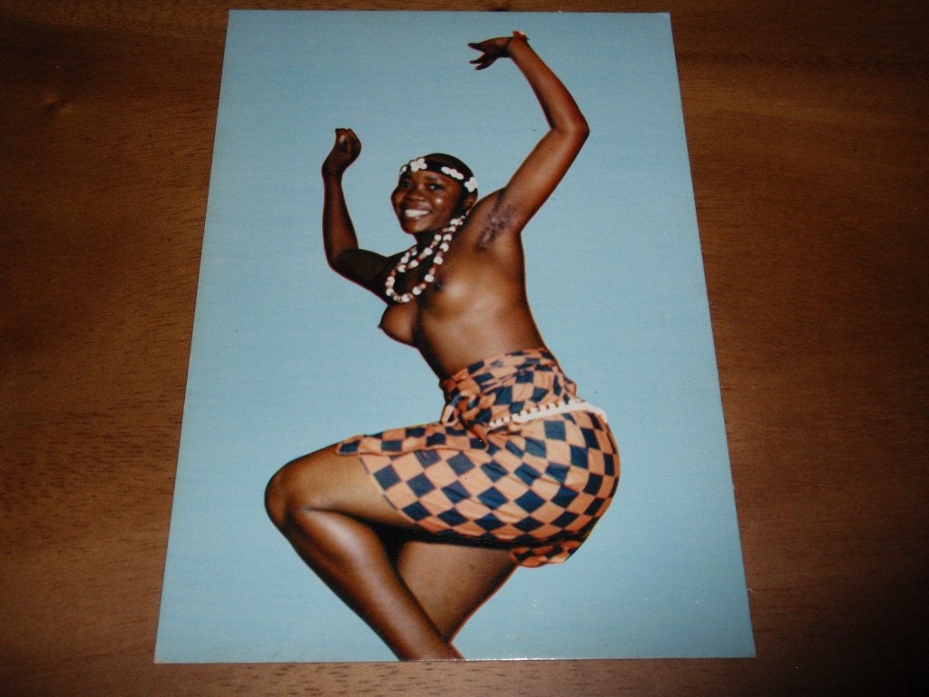 Afrika  Vrouw Danseres in Kleur Etnografie Naakt Traditie, Verzenden, 1960 tot 1980, Ongelopen, Cultuur en Media