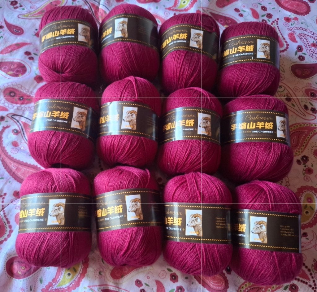 Gold Cashmerer 12 bollen magenta kleur 100% Cashmere, Ophalen of Verzenden, Nieuw, Breien, Wol of Garen