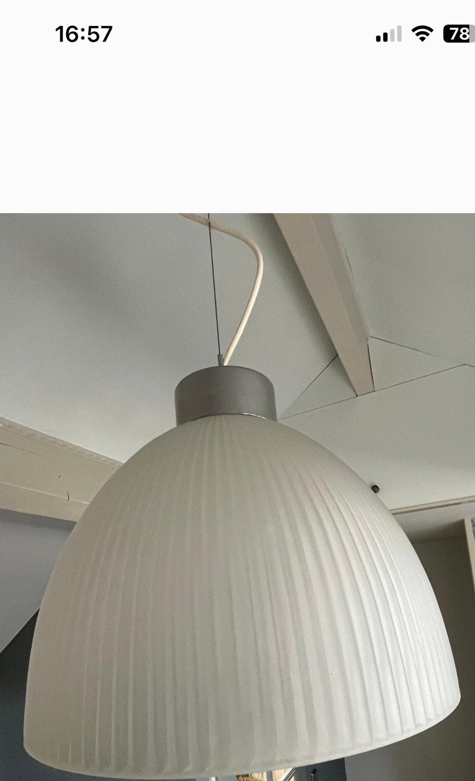 Ikea hanglamp glas wit, Ophalen of Verzenden, Gebruikt, Glas