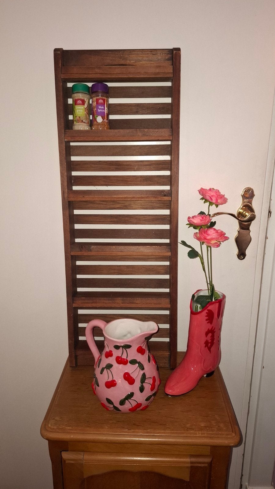 Wandrek kruidenrek keukenrek rekje muurkastje hout letterbak, Huis en Inrichting, Ophalen of Verzenden, 25 tot 50 cm, Minder dan 150 cm