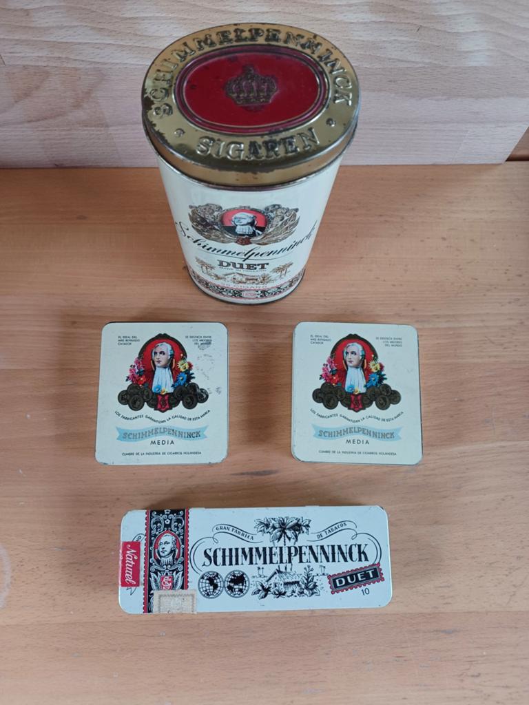 Vintage Schimmelpenninck Duet blikken set (4 stuks), Verzamelen, Blikken, Ophalen of Verzenden, Gebruikt, Overige, Overige merken