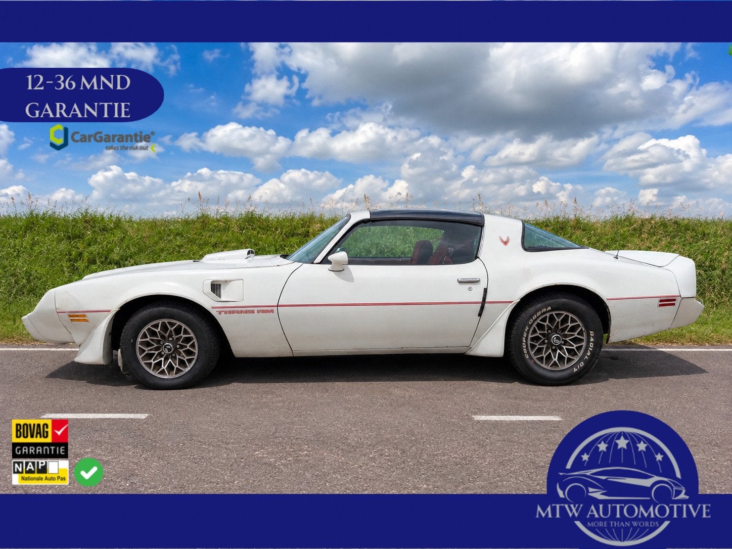 Pontiac Firebird TRANS AM 6.6 TA / TARGA / GEHEEL ORIGINEEL, Auto's, Automaat, Achterwielaandrijving, 8 cilinders, Wit