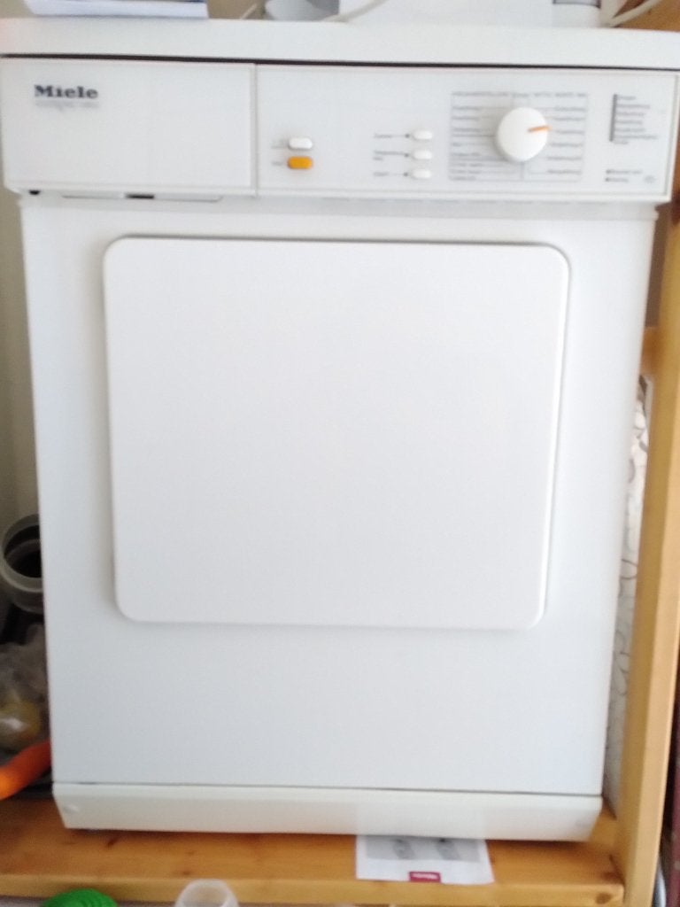 Miele Wasdroger op gas - weinig gebruikt, Ophalen, 6 tot 8 kg, Gebruikt, Luchtafvoer