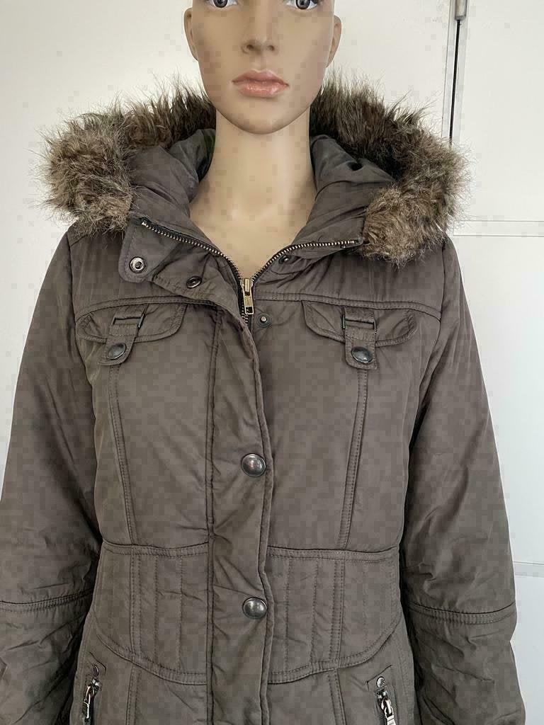 E1141 MEXX: maat 36=S winterjas jas parka winter taupe/bruin, Mexx, Bruin, Ophalen of Verzenden, Zo goed als nieuw