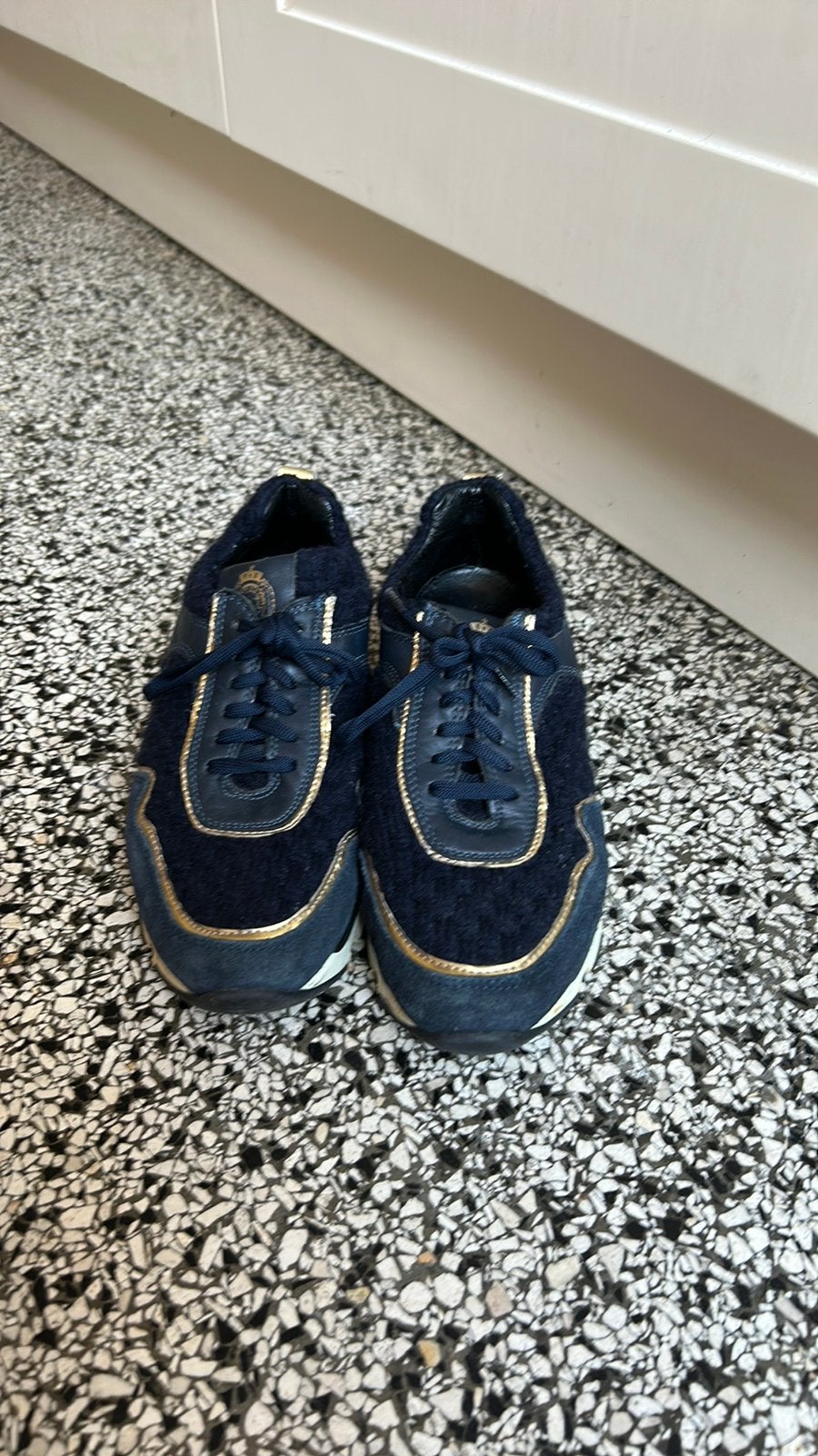 SCAPA-SPORTS navy sneakers met gouden biezen mt 37, Blauw, Ophalen of Verzenden, Sneakers of Gympen, Zo goed als nieuw