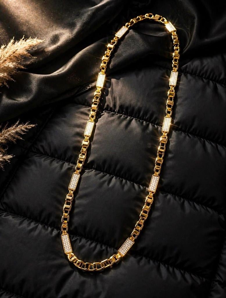 Luxe Gouden Koningsketting, Ophalen of Verzenden, Nieuw, Goud, Overige materialen