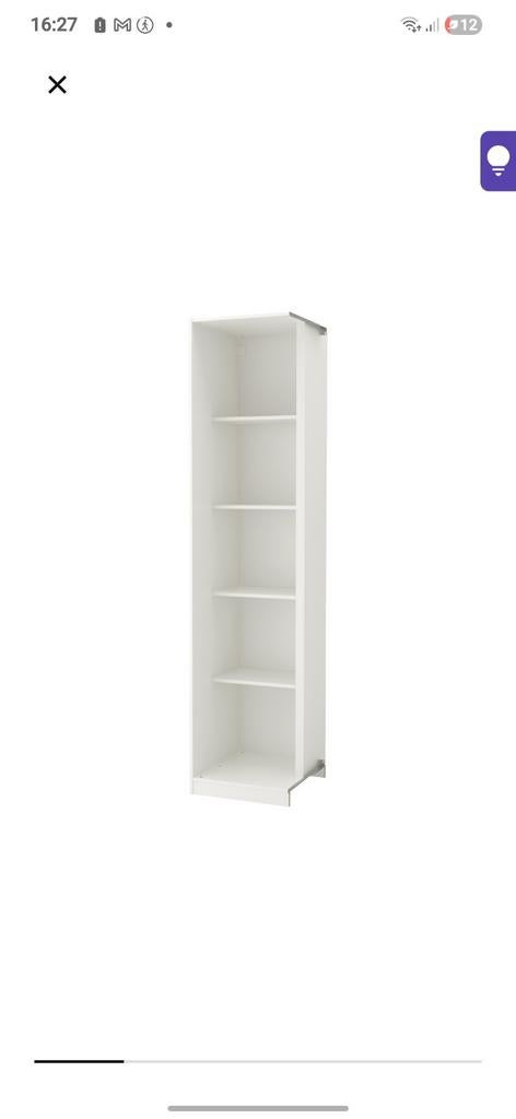 Ikea Pax Kast Pax Hoekelement 50x58x201 wit, Ophalen, 200 cm of meer, Met plank(en), Zo goed als nieuw