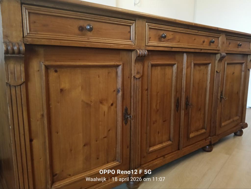 Landelijke grenen dressoir, Huis en Inrichting, Kasten | Dressoirs, Ophalen, Gebruikt, 25 tot 50 cm
