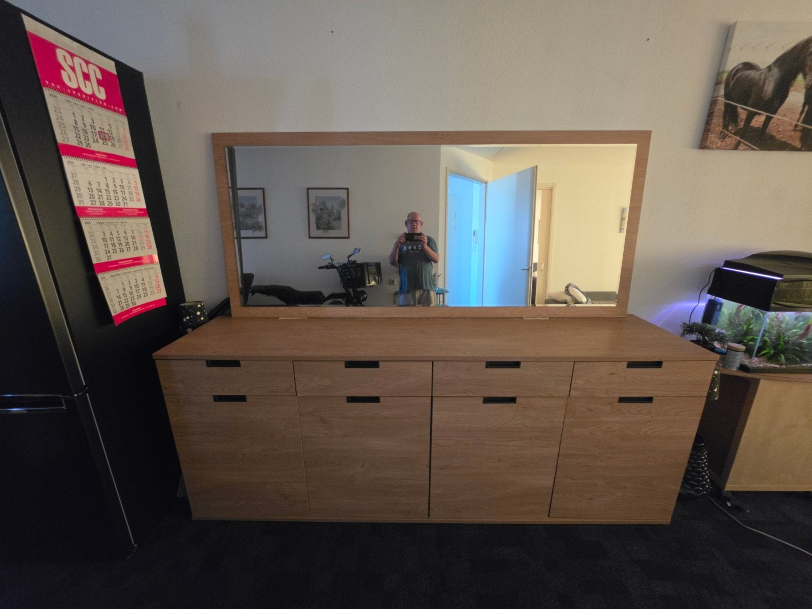 Dressoir met spiegel - Stijlvol en functioneel, Huis en Inrichting, Gebruikt, 150 tot 200 cm, Ophalen of Verzenden, Modern