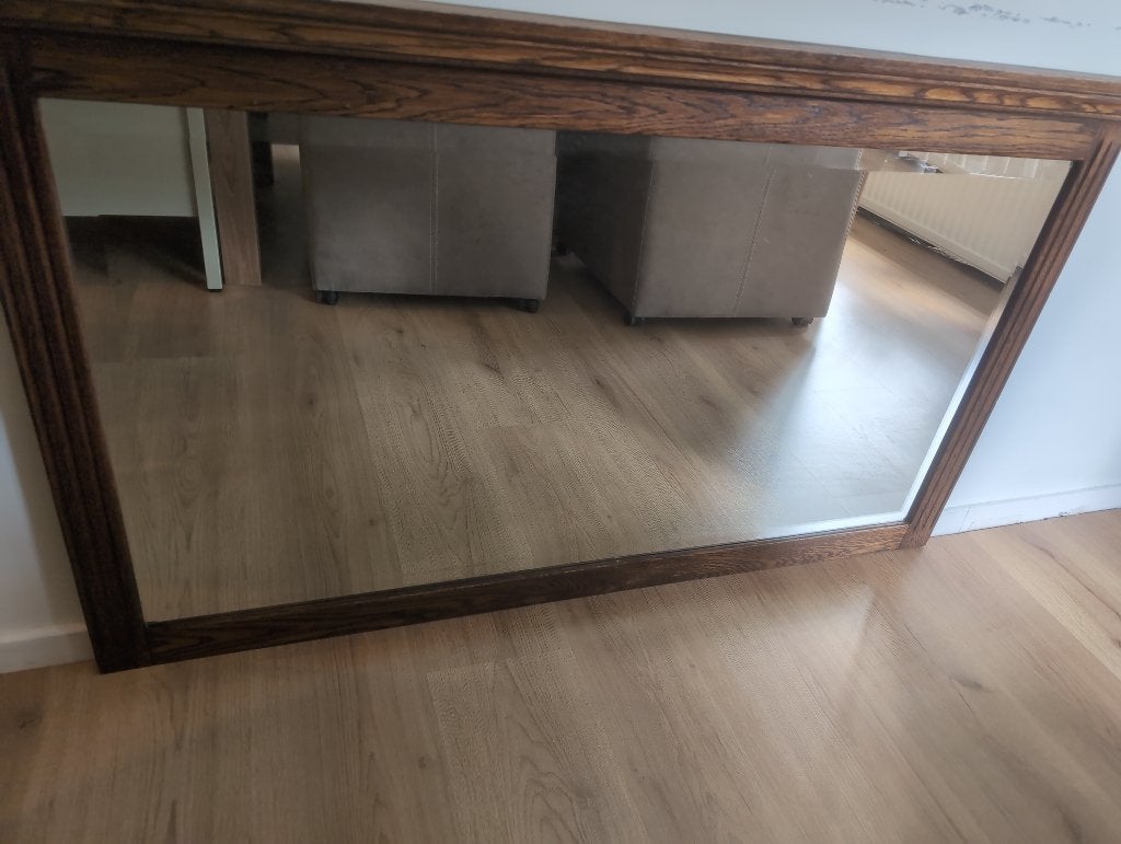 Spiegel Rechthoekig Hout, Ophalen, Gebruikt, 125 cm of meer, Minder dan 100 cm