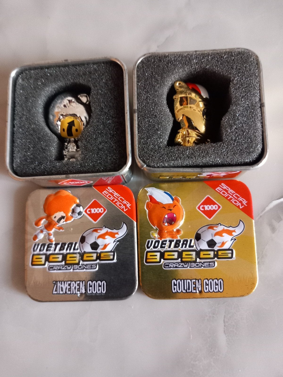 Voetbal Gogo's Crazy Bones Special Edition Zilveren & Gouden, Ophalen, Zo goed als nieuw, Jongen of Meisje