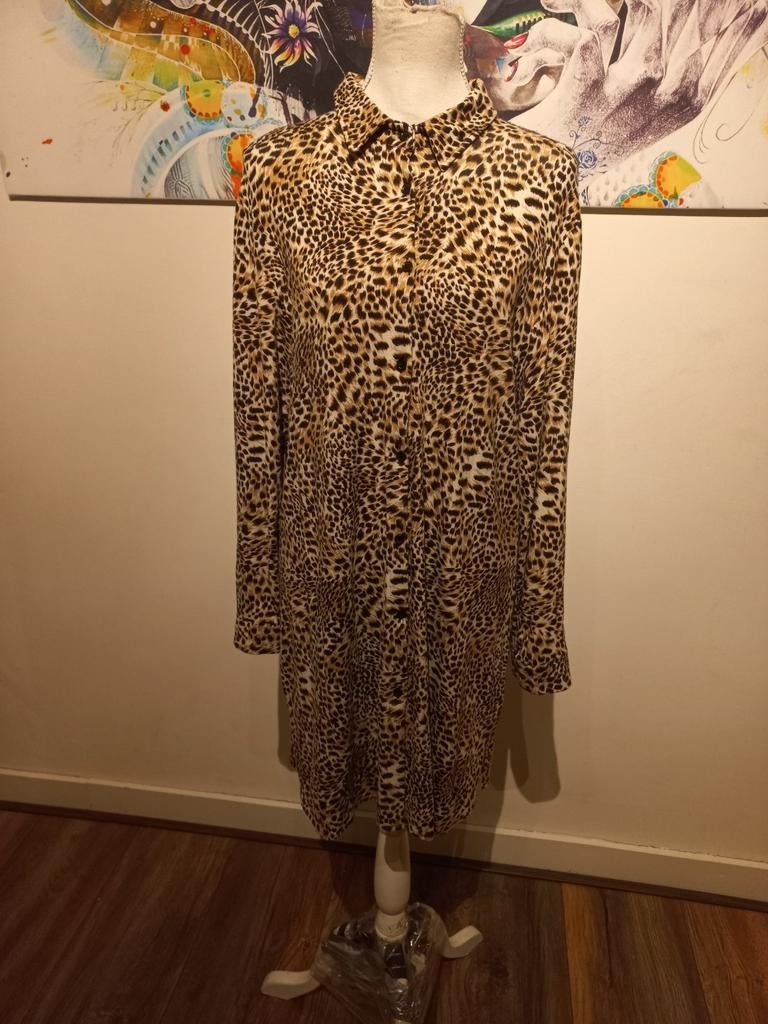 Jurk Angelle Milan luipaardprint maat XL, Maat 46/48 (XL) of groter, Ophalen of Verzenden, Zo goed als nieuw, Knielengte