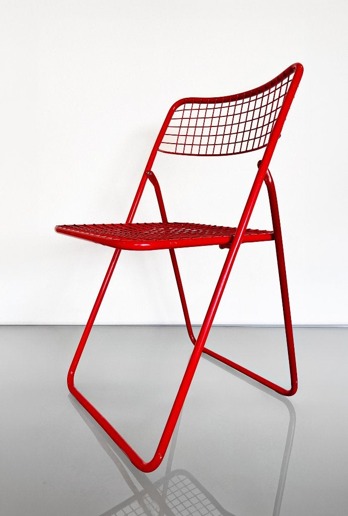 Vintage IKEA rode Ted Net klapstoel stoel, Ophalen of Verzenden, Gebruikt, Rood, Eén