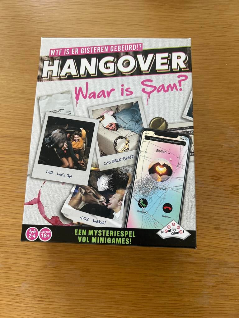 Hangover: Waar is Sam? Mysterie- en minigamespel, Drie of vier spelers, Ophalen of Verzenden, Zo goed als nieuw