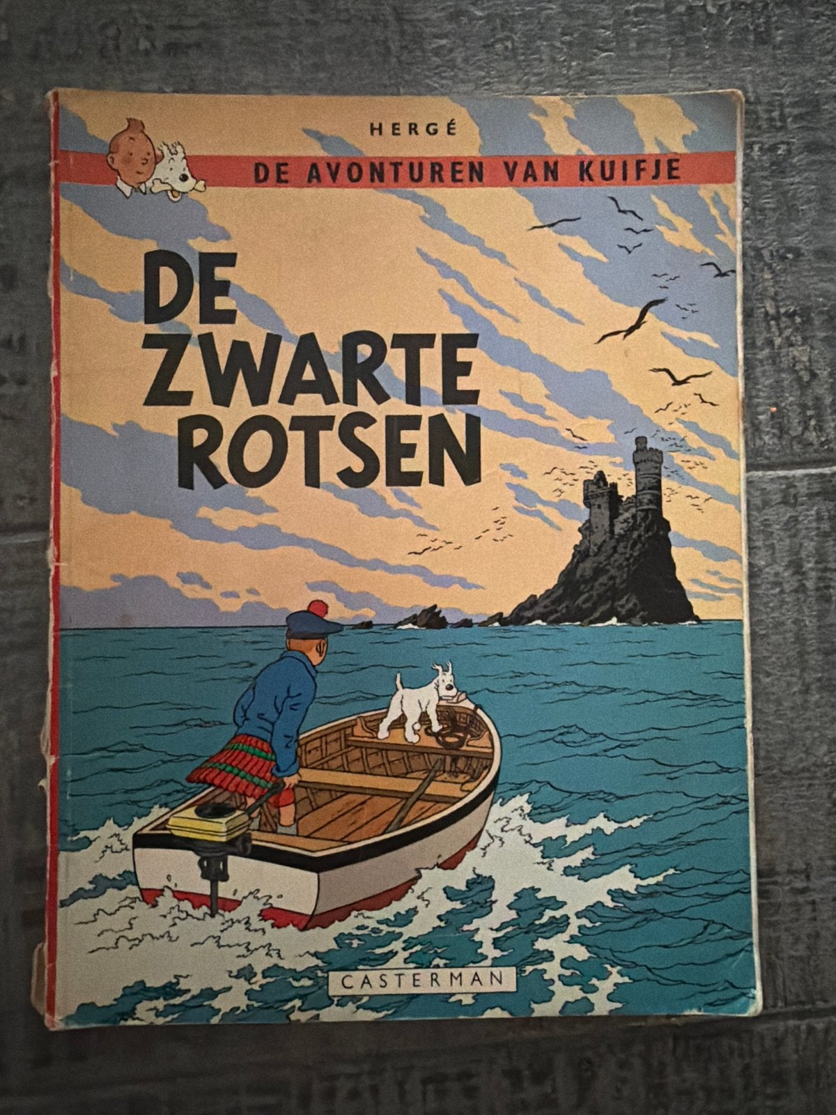 Kuifje - De Zwarte Rotsen (Casterman 1947), Boeken, Stripboeken, Eén stripboek, Ophalen of Verzenden, Gelezen