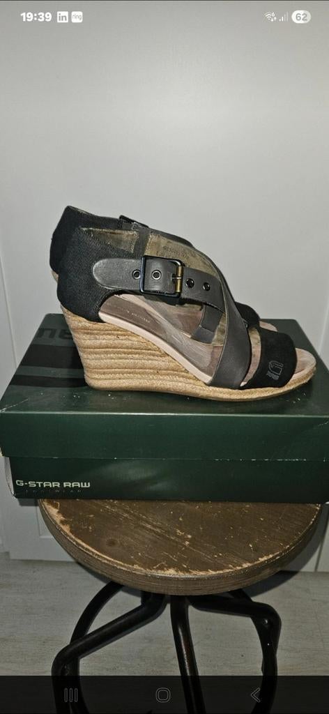 Gstar sleehakken grijs met zwart maat 40, Zwart, Ophalen of Verzenden, G-STAR RAW, Espadrilles of Moccasins
