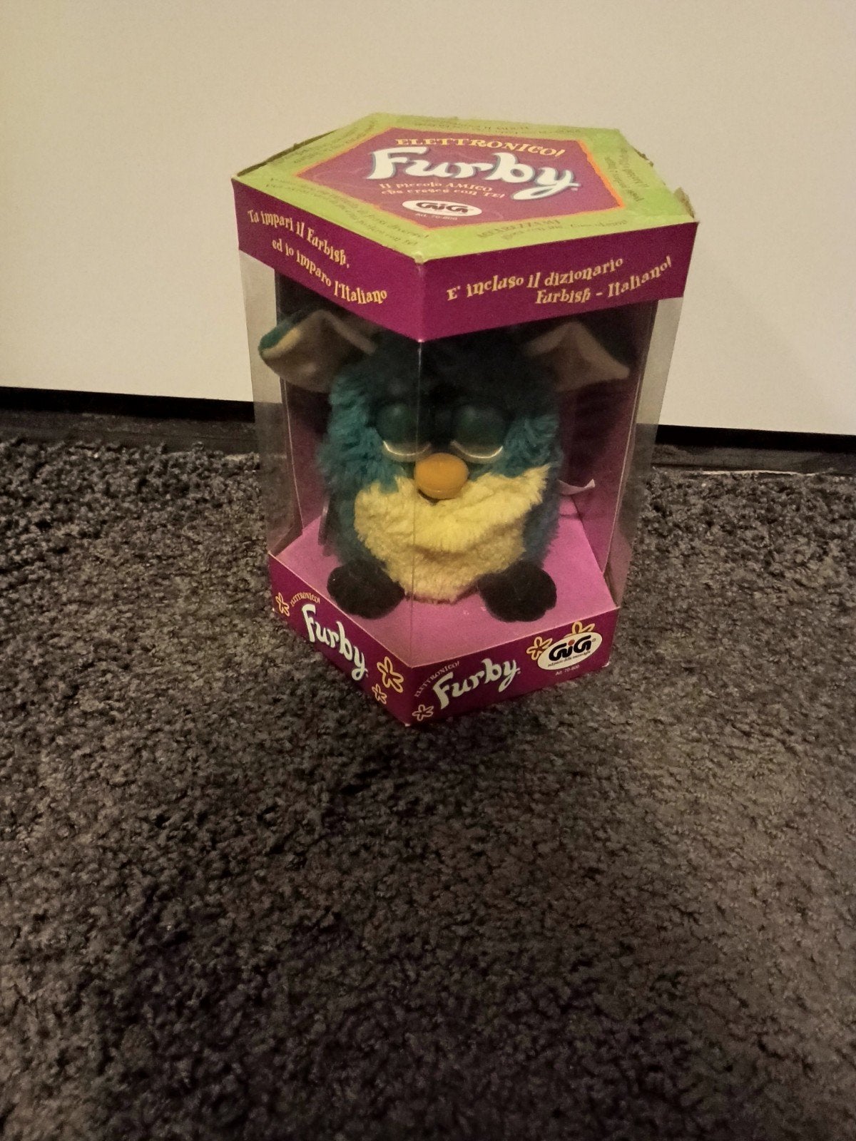 Vintage Furby Dragon in doos, Kinderen en Baby's, Ophalen of Verzenden, Zo goed als nieuw, Jongen of Meisje