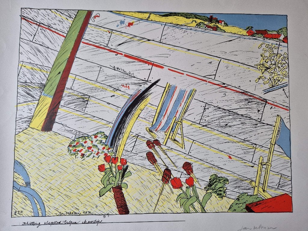 Jan de Bruin   Schutting Klapstoel Tulpen Chocodips, Ophalen of Verzenden