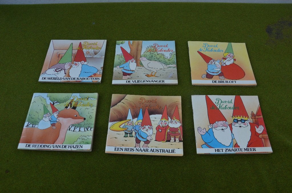 6 vintage David de kabouter deeltjes uit de minibibliotheek, Ophalen of Verzenden, Gebruikt
