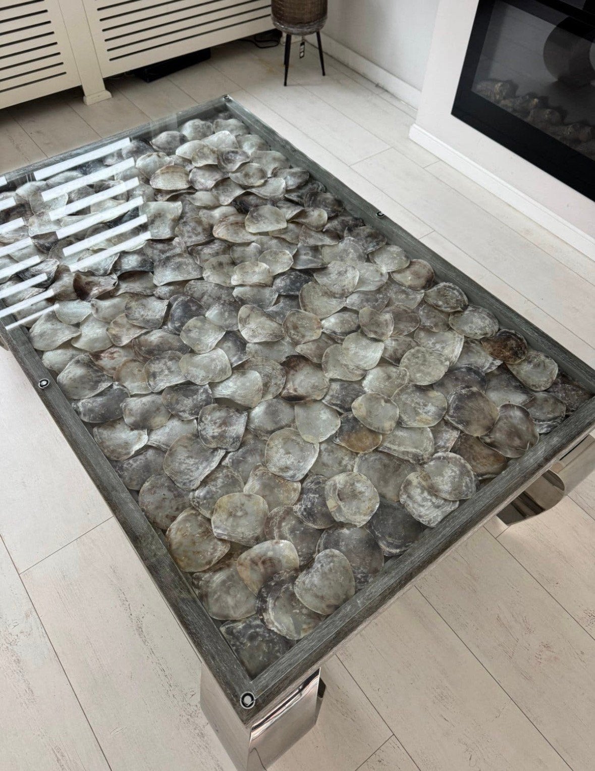 Exclusieve Luxe Shell Salontafel, Ophalen, Luxe, 50 tot 100 cm, Zo goed als nieuw