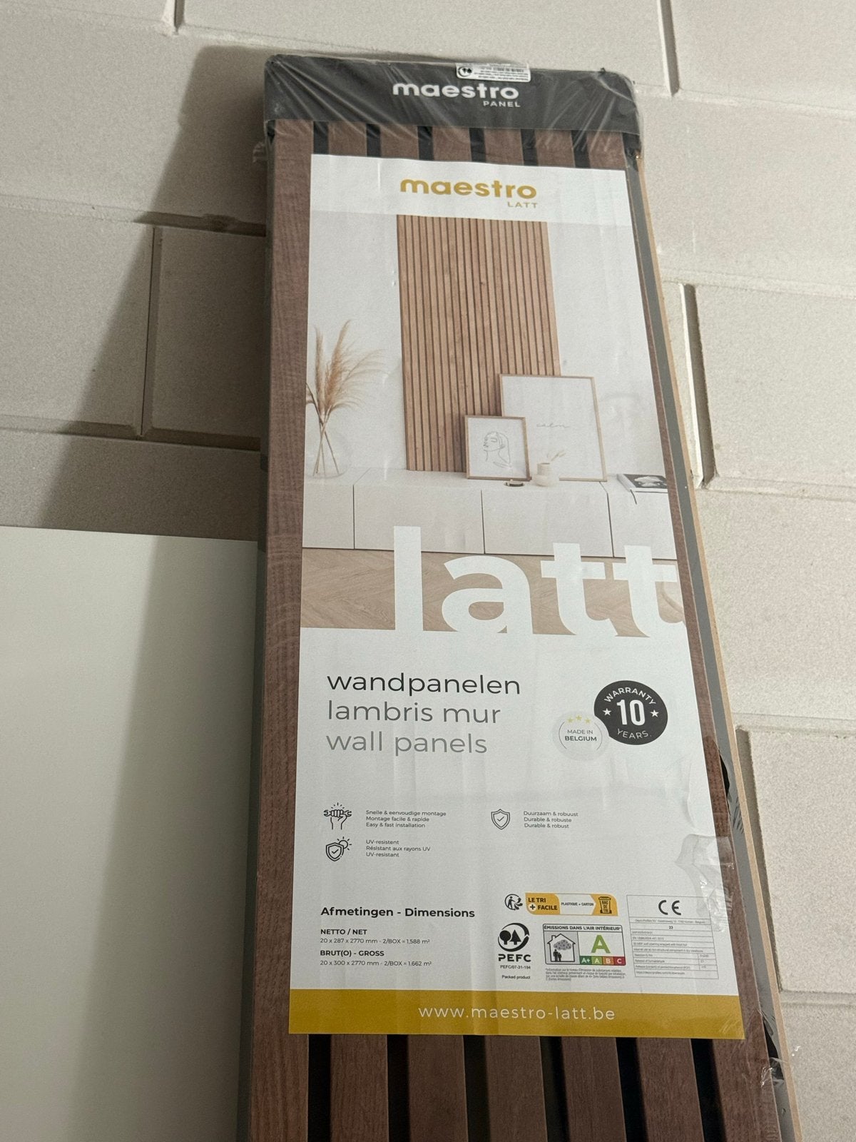 Maestro Latt wandpanelen - Nieuw in verpakking 287 x 2770 mm, Ophalen, Nieuw, Hout, Minder dan 20 mm