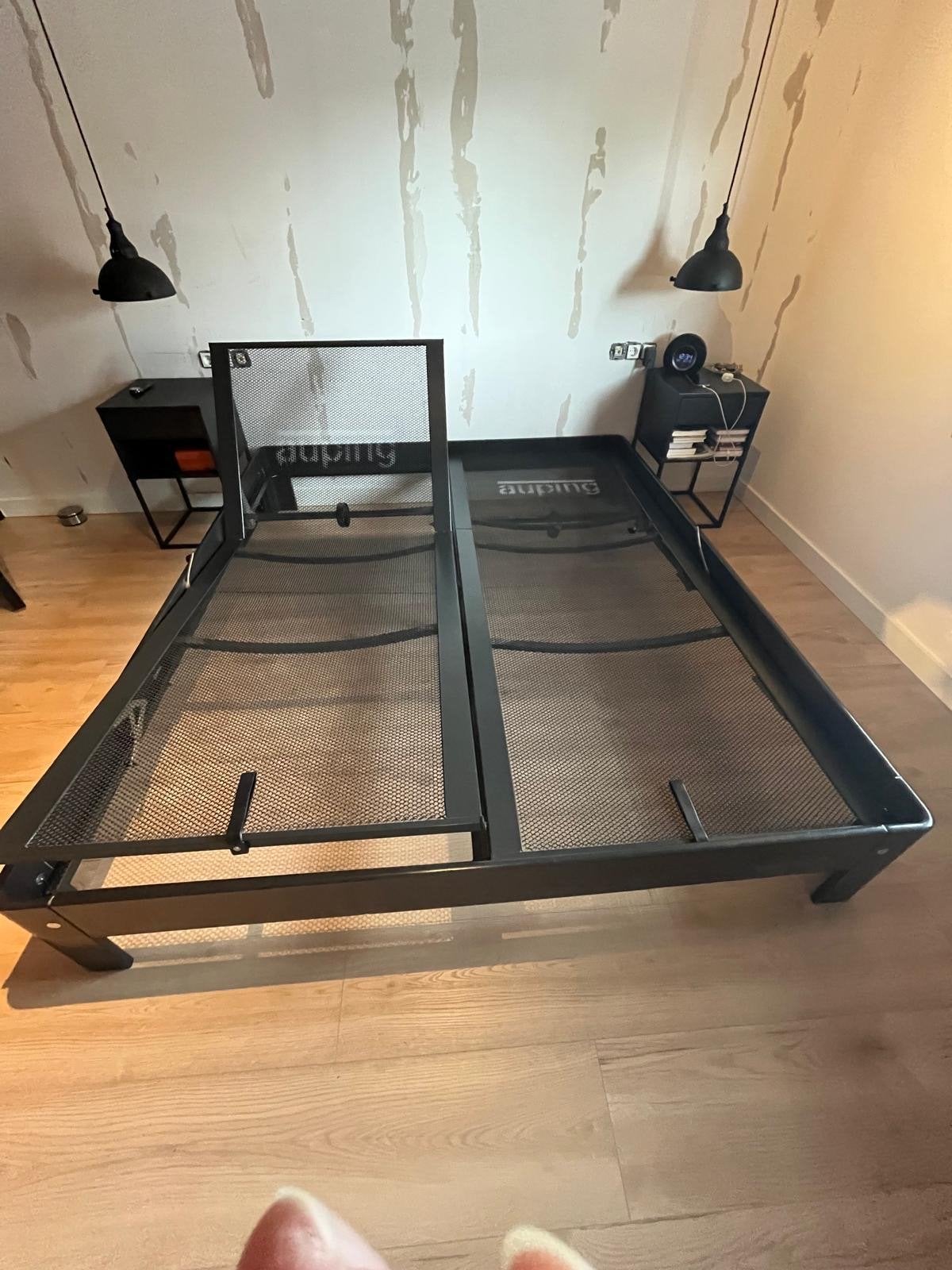 Auping bedframe 210x180 met verstelbare bedbodems, Ophalen, Tweepersoons, 180 cm, Metaal