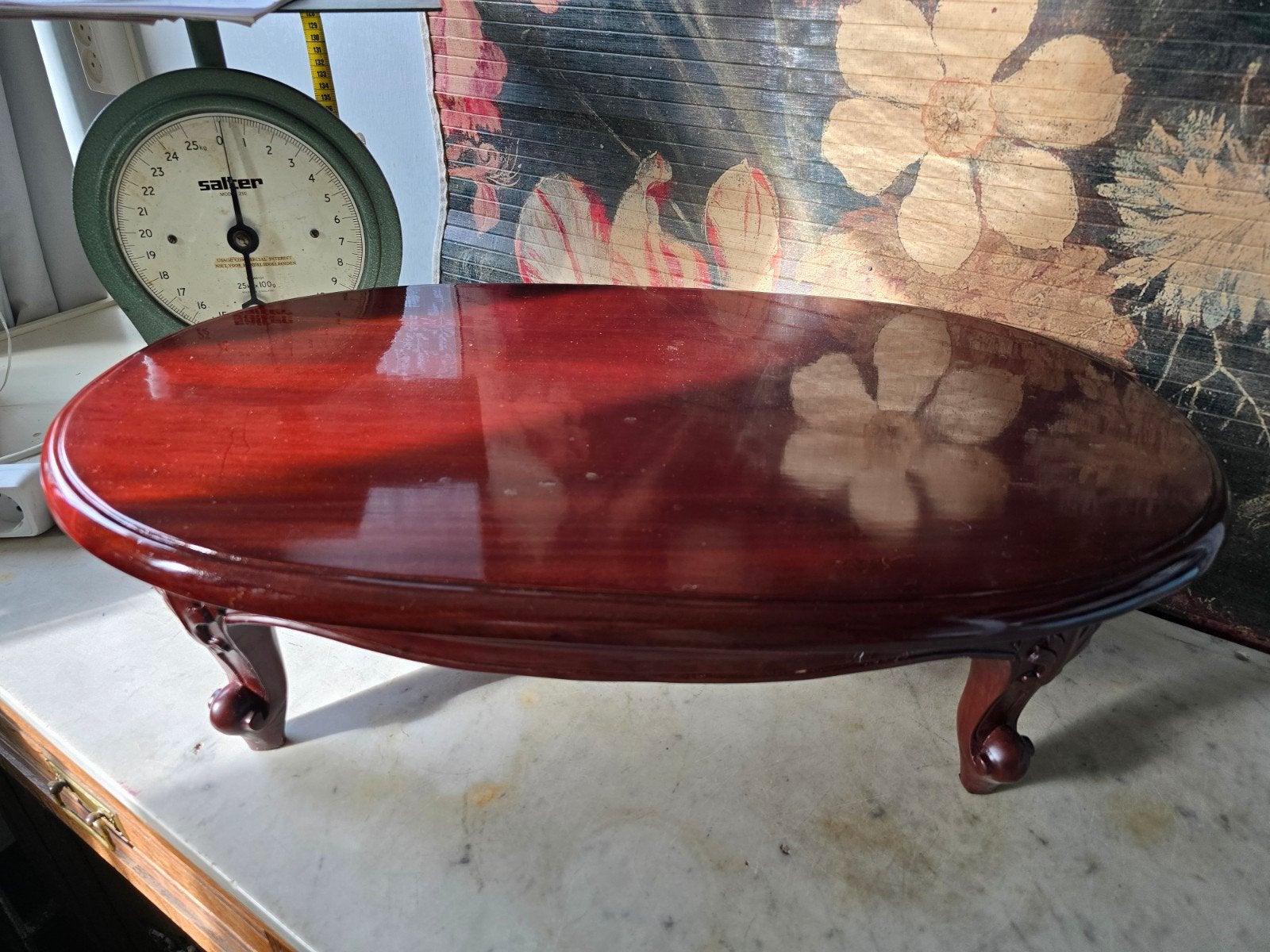 Bewerkt houten bajot tafeltje, Ophalen of Verzenden