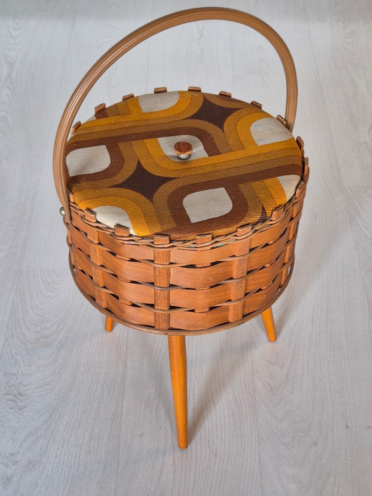 Origineel jaren '70 vintage naaimandje, Verzamelen, Retro, Ophalen, Huis en Inrichting