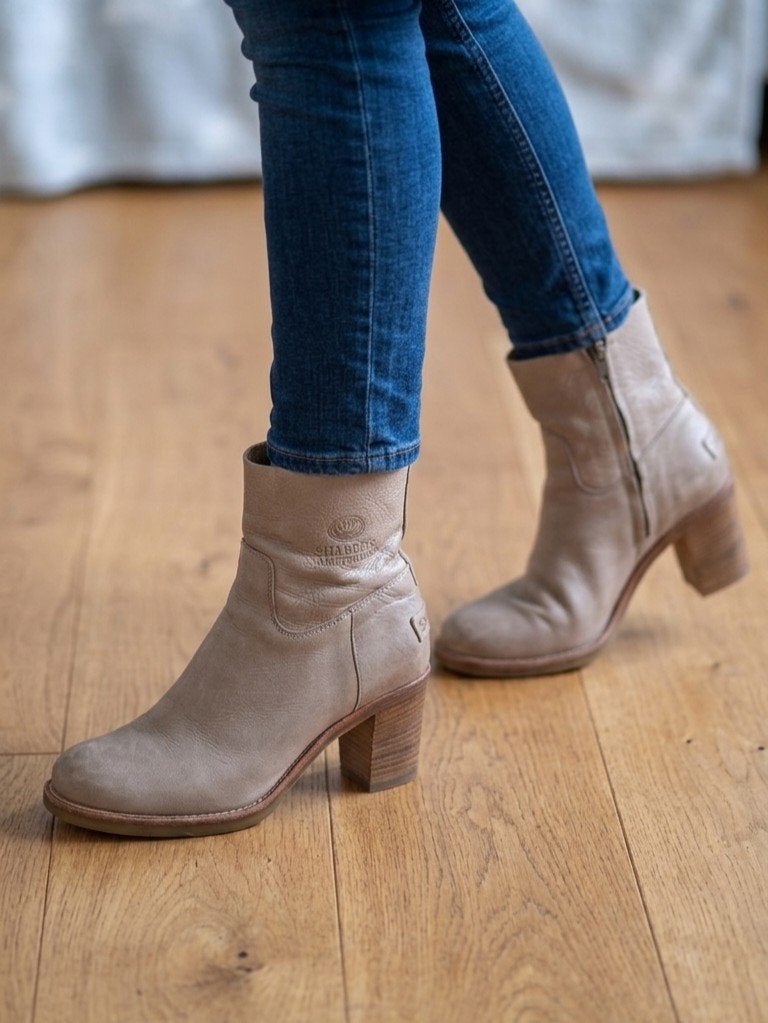 Leuk beige leren laarzen van Shabbies Amsterdam maat 37, Shabbies Amsterdam, Beige, Lage of Enkellaarzen, Ophalen of Verzenden