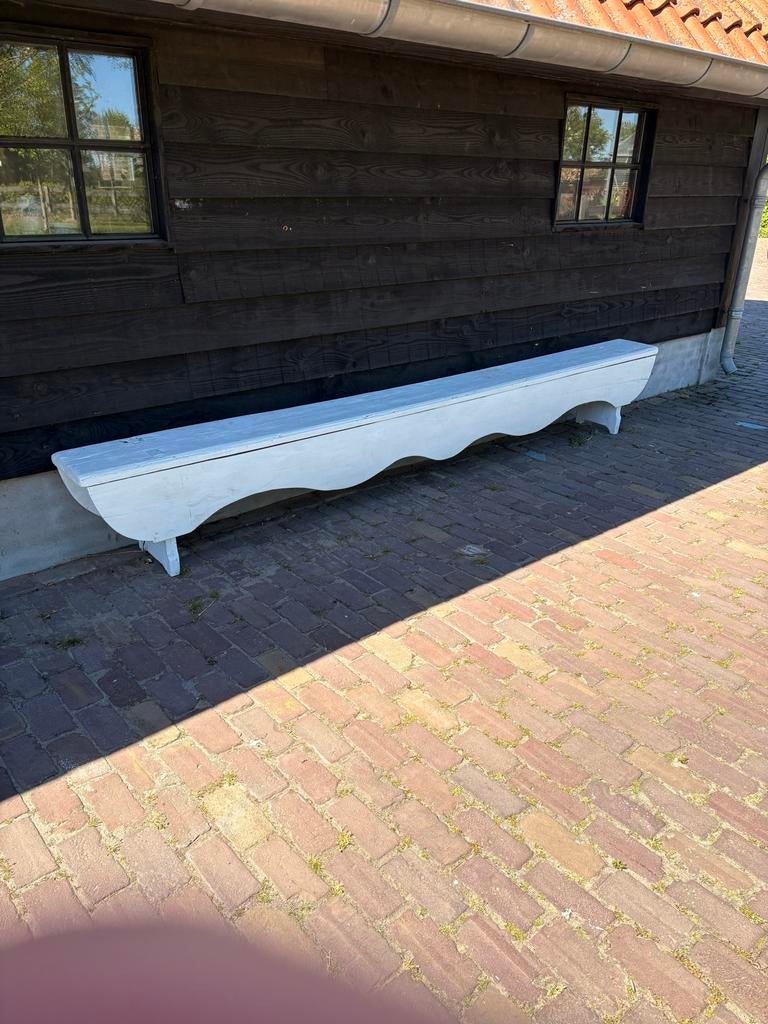 Rustieke antieke houten bank -, Antiek en Kunst, Antiek | Meubels | Stoelen en Banken, Ophalen of Verzenden