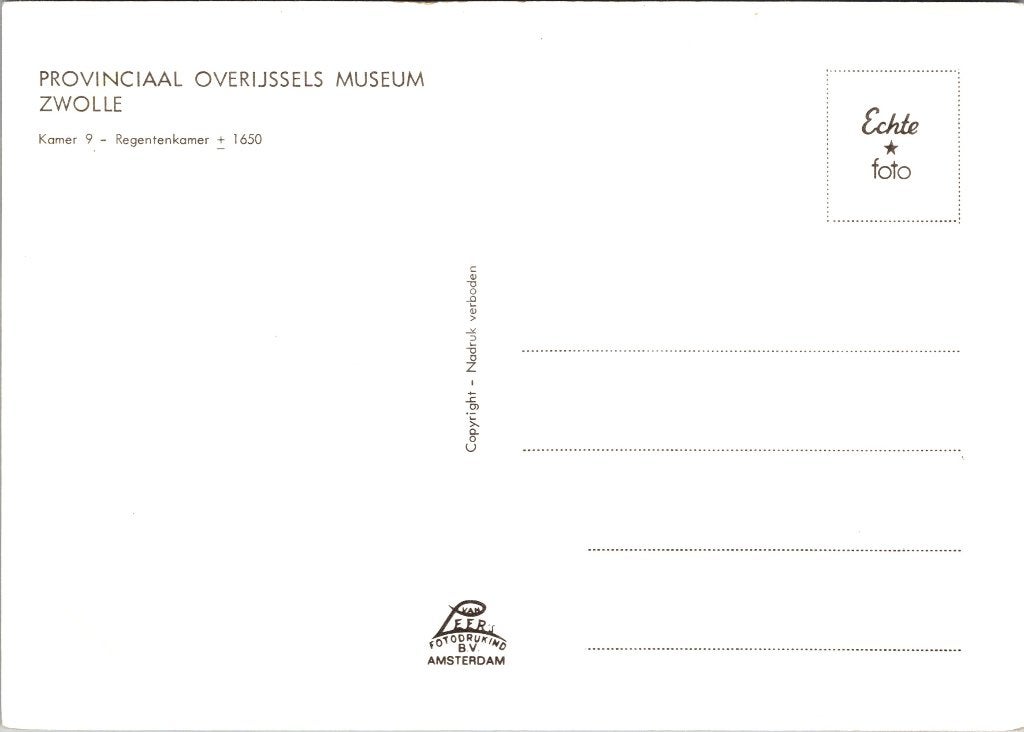 Zwolle: 8 oude ansichtkaarten Provinciaal Overijssels Museum, Verzamelen, Verzenden, 1960 tot 1980, Ongelopen, Overijssel