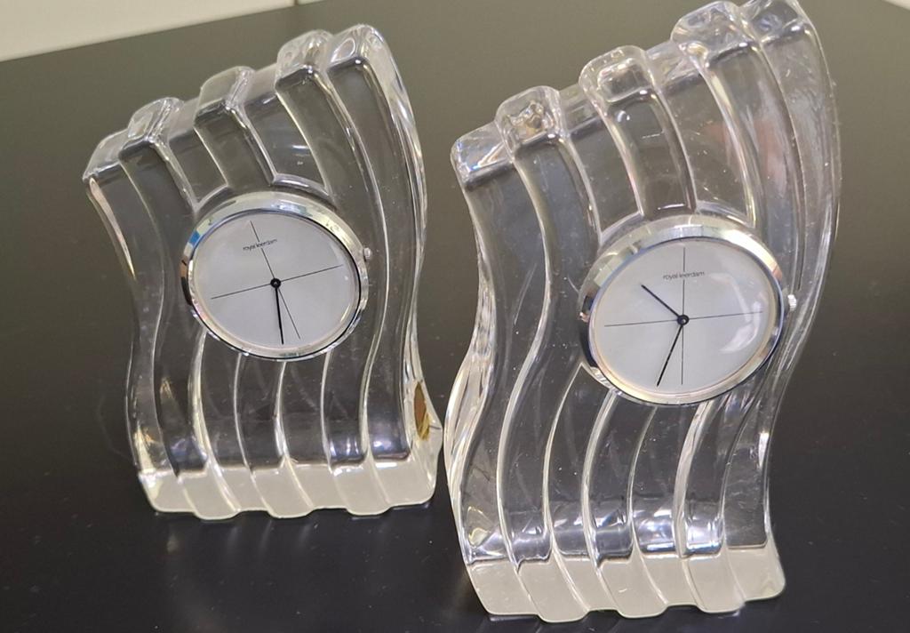 Set van 2 Royal Leerdam kristallen klokken, Antiek en Kunst, Antiek | Klokken, Ophalen