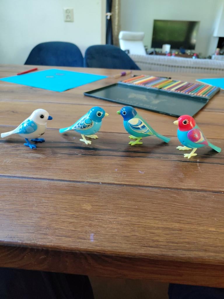 Vier kleurrijke zingende vogeltjes - Little Live Pets, Ophalen, Zo goed als nieuw, Jongen of Meisje