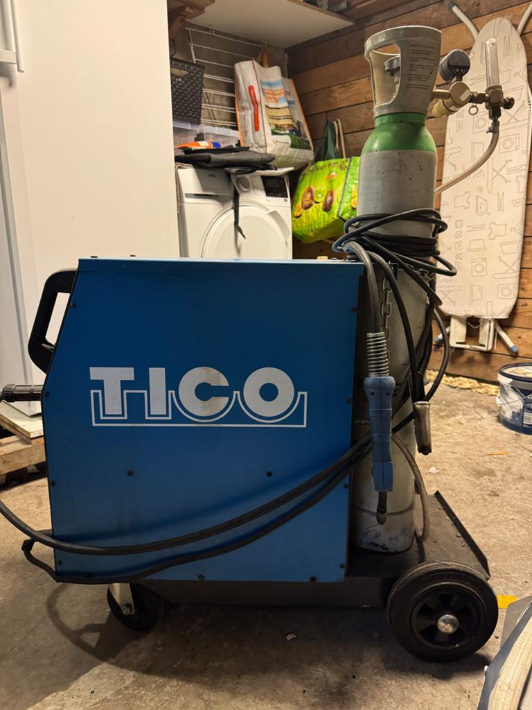 Tico MIG 160 Lasapparaat - Compleet met gasfles, Doe-het-zelf en Verbouw, Ophalen, Zo goed als nieuw, 150 tot 250 ampère, Co2