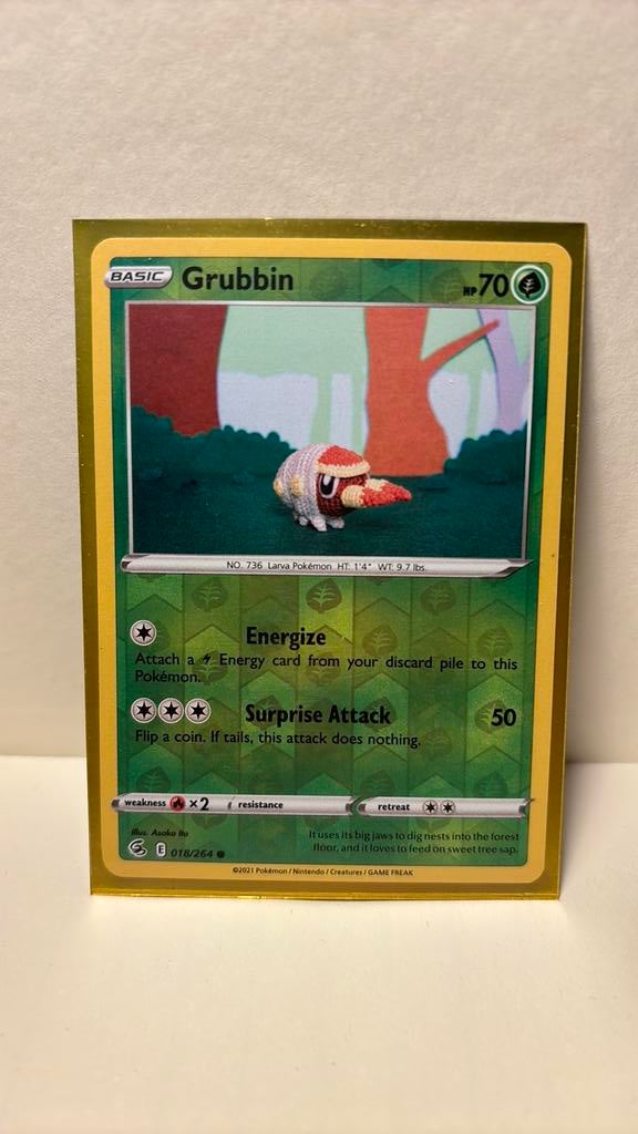 Grubbin 018/264 fusion strike reverse holo pokemon kaart, Ophalen of Verzenden, Nieuw, Boosterbox