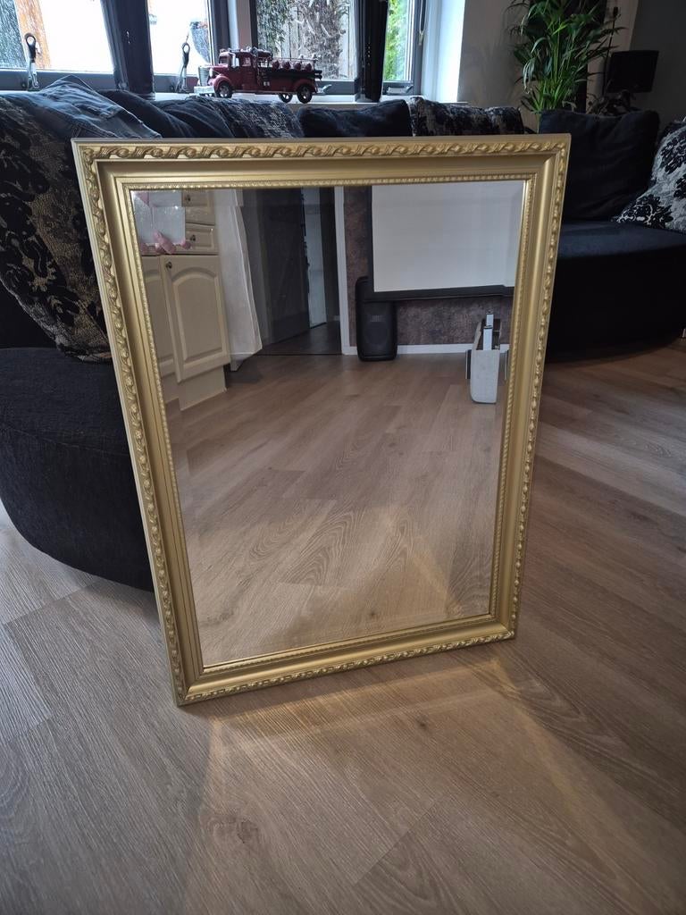 Spiegel Goud 80x60cm, Ophalen of Verzenden, Zo goed als nieuw, Rechthoekig, Minder dan 100 cm