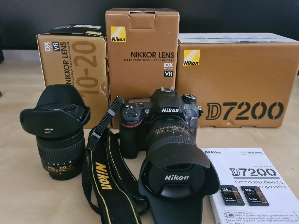 Nikon D7200, Nikkor 18-200mm, 10‑20mm, 904 clicks, Audio, Tv en Foto, Fotocamera's Digitaal, Ophalen, Spiegelreflex, Zo goed als nieuw