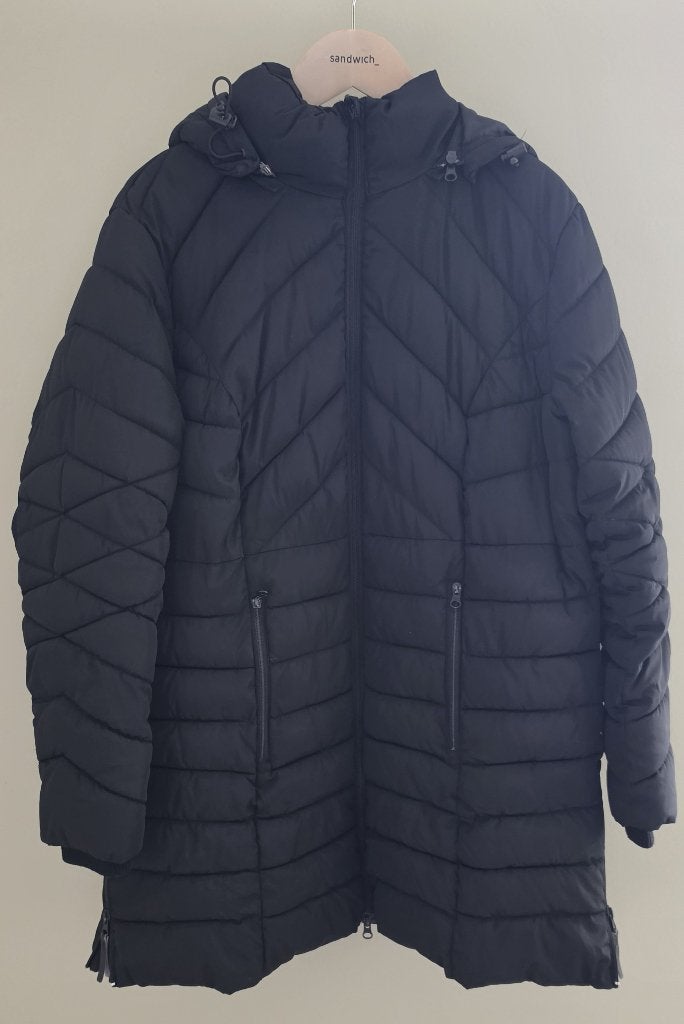 Lange gewatteerde jas maat 46, Kleding | Dames, Zwart, Maat 46/48 (XL) of groter, Ophalen of Verzenden, BPC