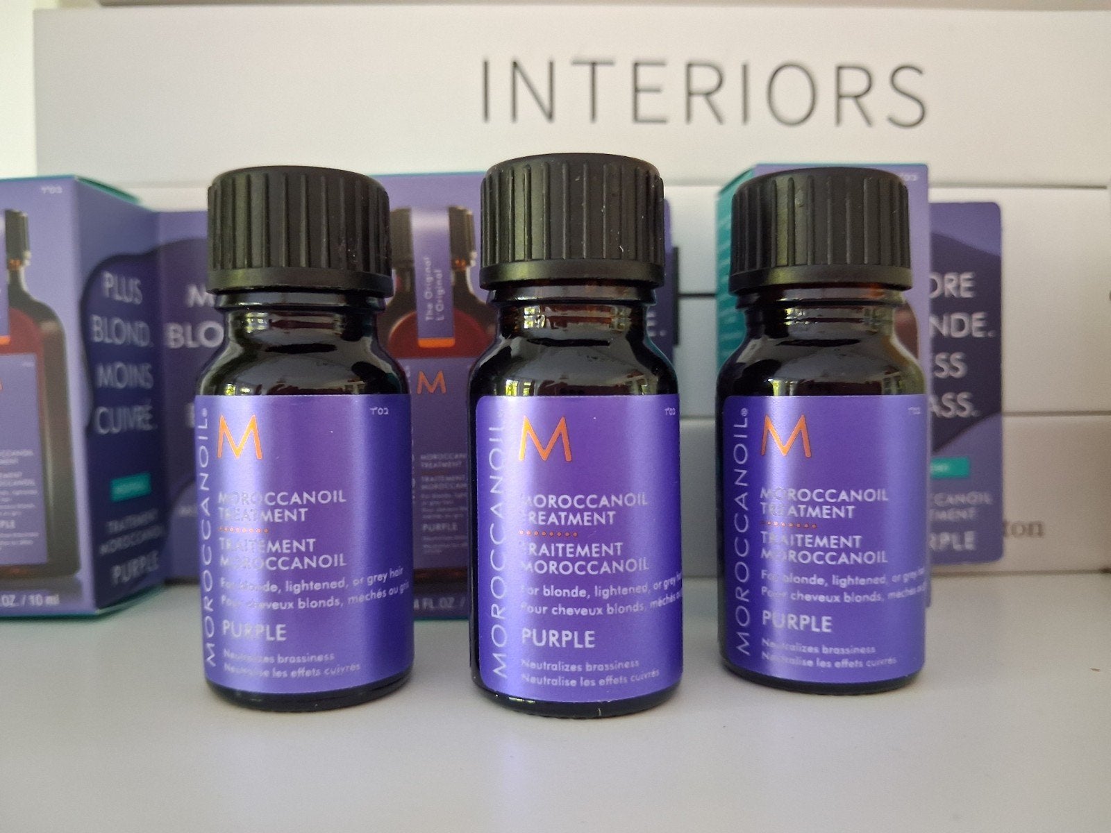3 x 10 ML Moroccanoil More Blonde Less Brass nu samen €19,95, Ophalen of Verzenden, Nieuw, Pruik of Haarverlenging
