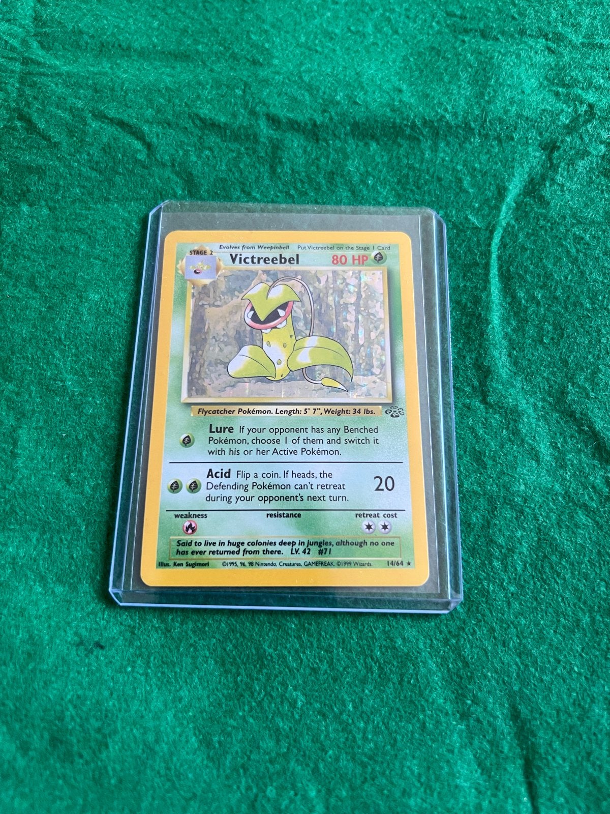 Victreebel Pokémon Kaart 14/64 Jungle Set (1999), Hobby en Vrije tijd, Verzamelkaartspellen | Pokémon, Ophalen, Gebruikt, Losse kaart