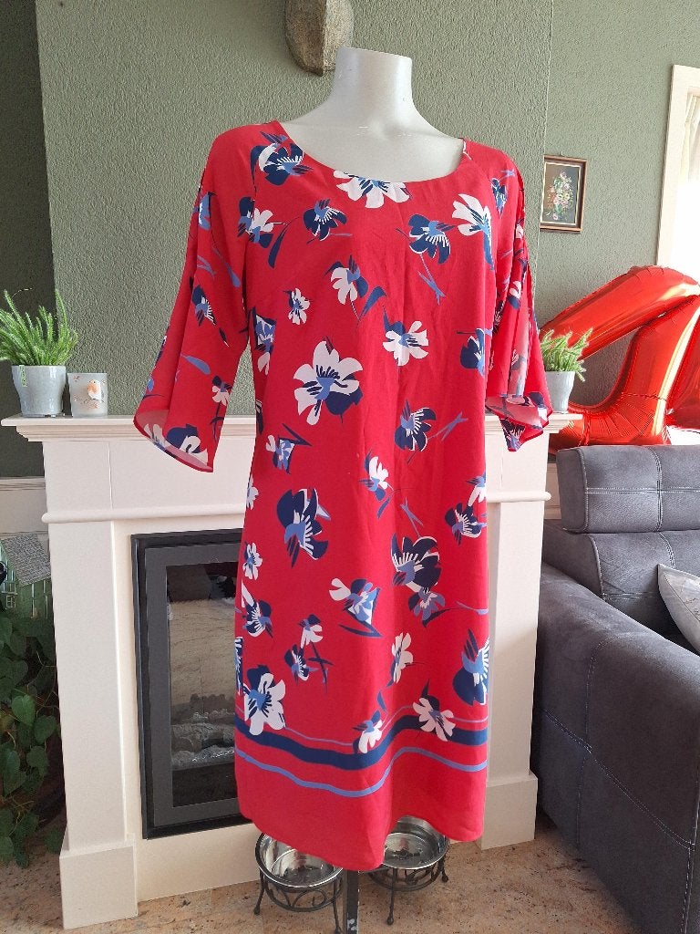 Atmos Fashion rood open mouw jurk 40, Kleding | Dames, Maat 38/40 (M), Verzenden, Zo goed als nieuw, Knielengte