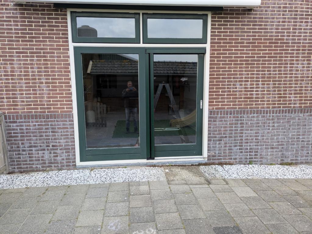 Gebruikte schuifpui met horren (242x268 cm), Gebruikt, Ophalen of Verzenden, Buitendeur, Schuifdeur