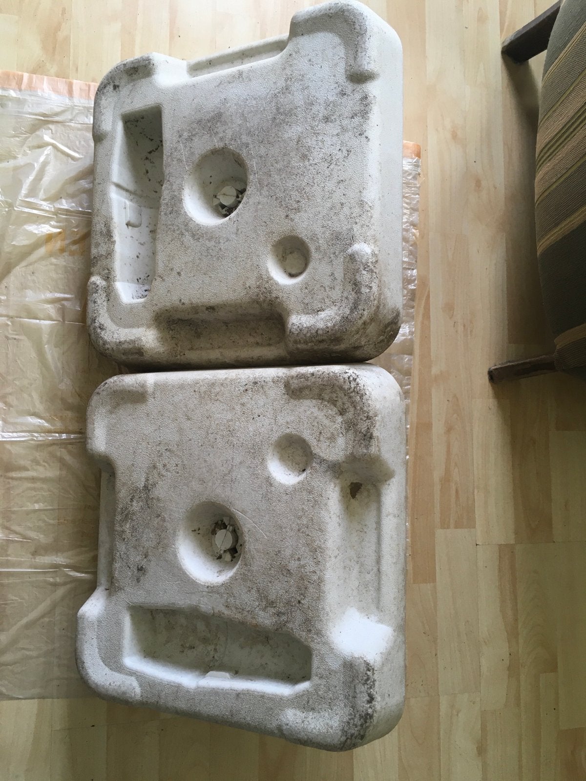 Parasolvoeten, vulbaar met water, voor stevige stand, Tuin en Terras, Parasols, Ophalen, Gebruikt, Parasolvoet