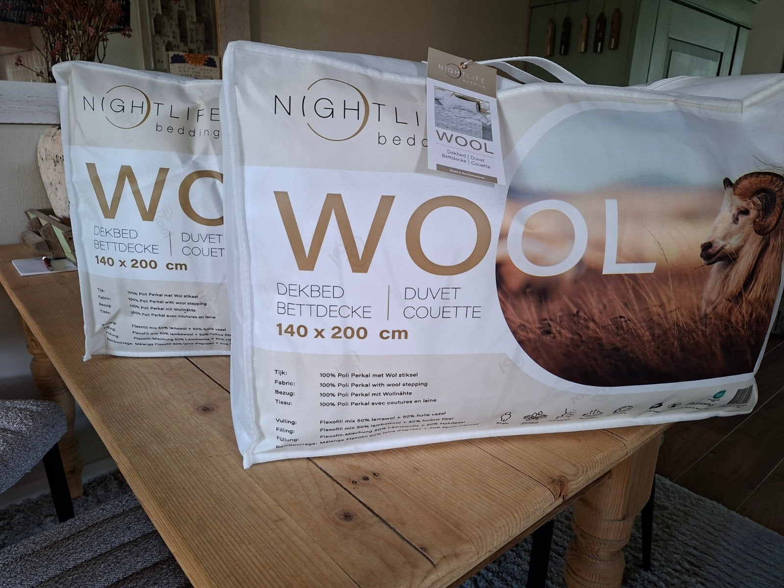 Dekbed wol 2x, Huis en Inrichting, Eenpersoons, Wit, Nieuw, Ophalen of Verzenden