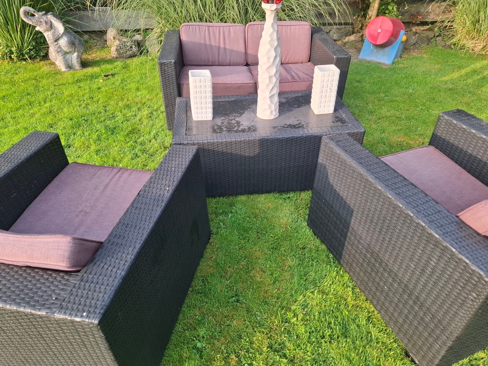 loungesetje met assessoires, Ophalen, 4 zitplaatsen, Gebruikt, Loungeset