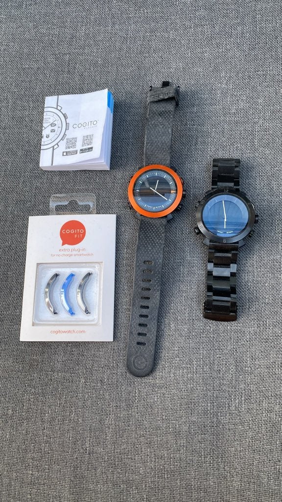 Twee Cogito hybride smartwatches – Classic en Fit, Gebruikt, Onbekend, Zwart, Ophalen of Verzenden