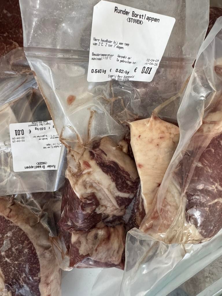 Rundvlees pakketten – 5kg /10kg /15kg /20kg – Scherpe prijs, Ophalen of Verzenden, Vee