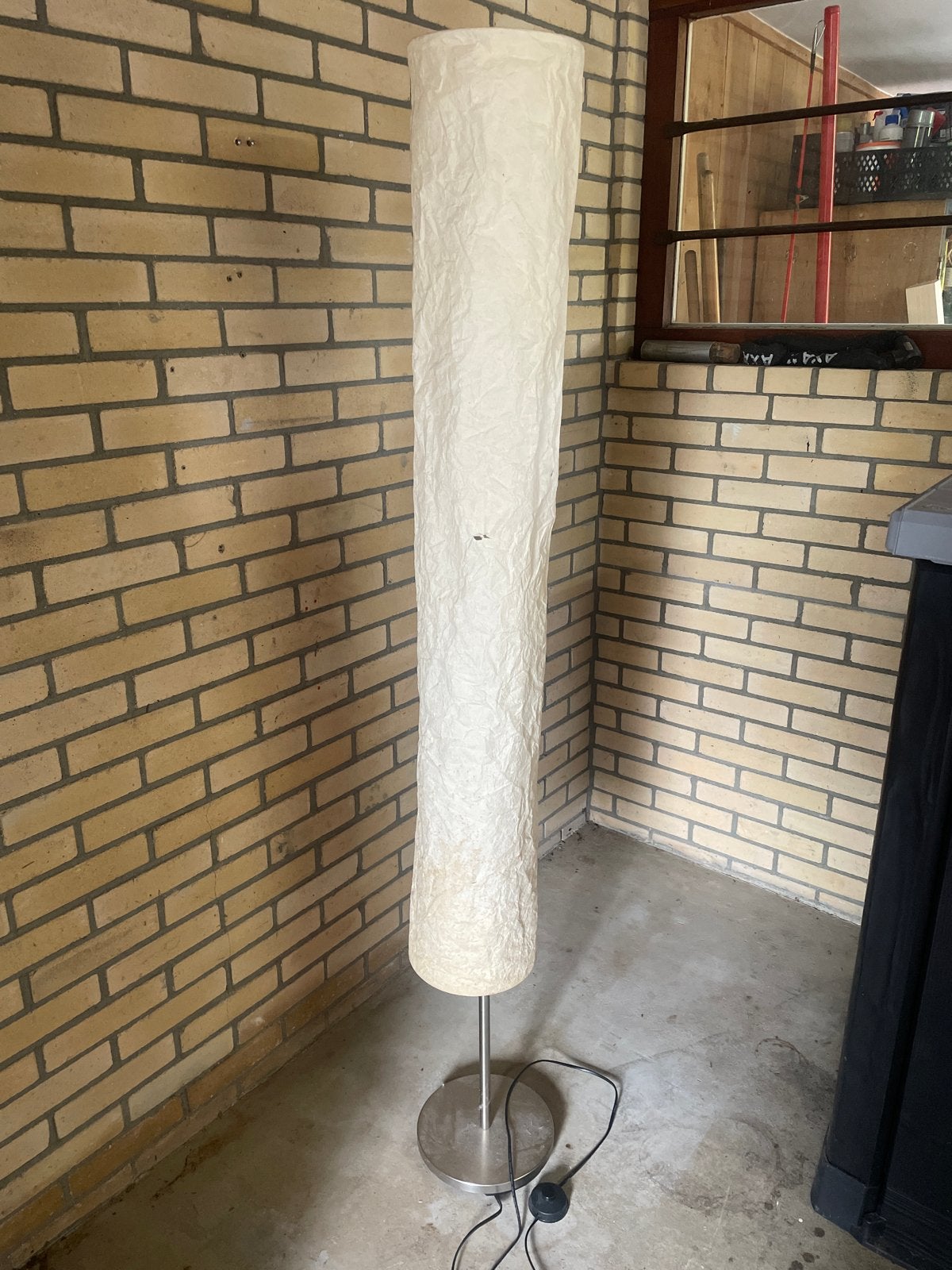 staande lamp met papieren kap (Ikea), Ophalen, Gebruikt, E27 (groot), Metaal