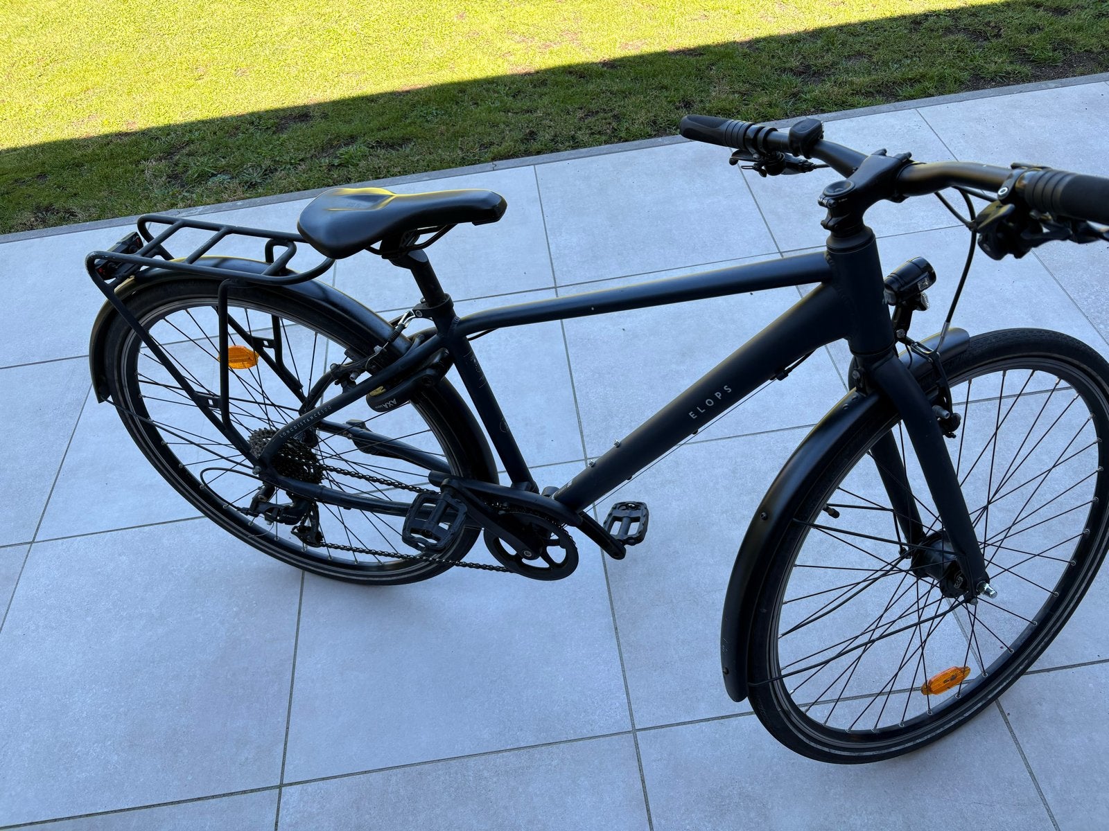 Elops Stadsfiets S met 9 versnellingen, slot en standaard, Overige merken, Gebruikt, Velgrem, Versnellingen